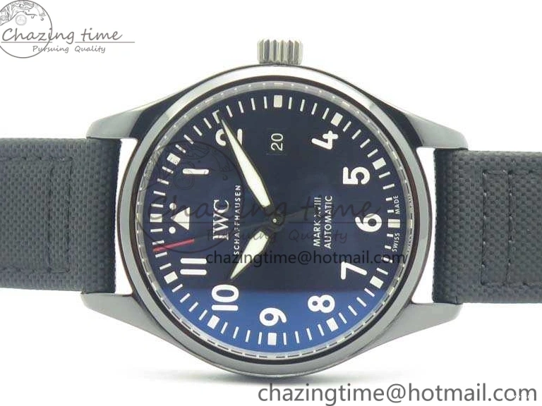 MIROTIME 0125 HighQuality Mark XVIII LAUREUS IW324703 Black Ceramic MKF Best Edition On Black Nylon Strap A 7218